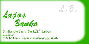 lajos banko business card